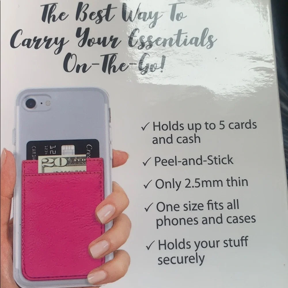 FREEEE!!!   IDecoz Silver metallic leather like  phone pocket